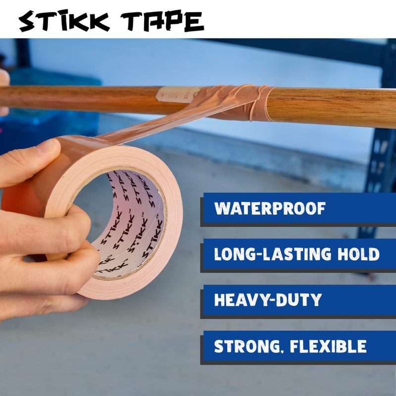 STIKK Duct Tape - Blue Duck Tape - 3 inch x 25 Yards - Heavy Duty Tape for Repairs, Household Projects - for Commercial HVAC and Construction - Effective Heavy Duty Waterproof Duct Tape - Image 4